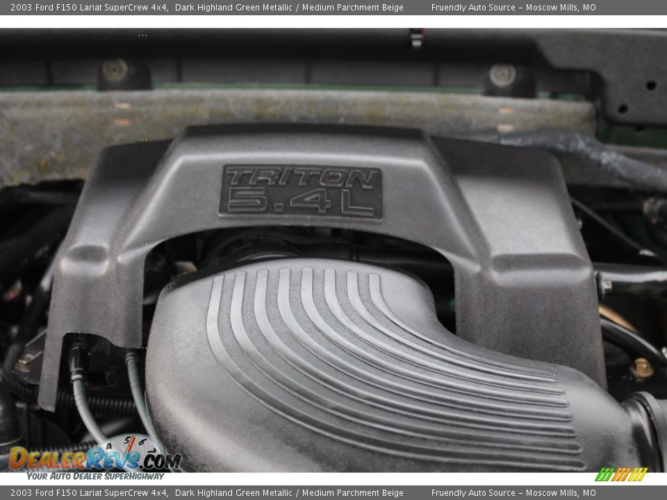 2003 Ford F150 Lariat SuperCrew 4x4 Dark Highland Green Metallic / Medium Parchment Beige Photo #20