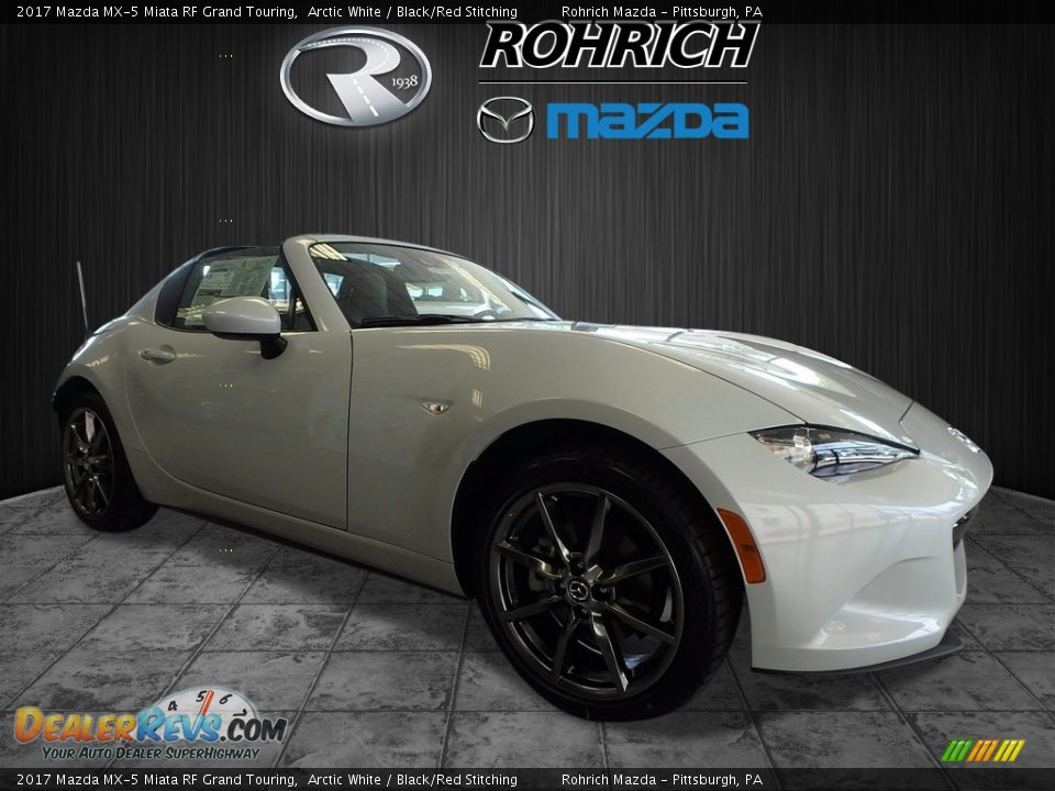 2017 Mazda MX-5 Miata RF Grand Touring Arctic White / Black/Red Stitching Photo #1