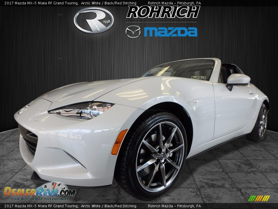 2017 Mazda MX-5 Miata RF Grand Touring Arctic White / Black/Red Stitching Photo #3