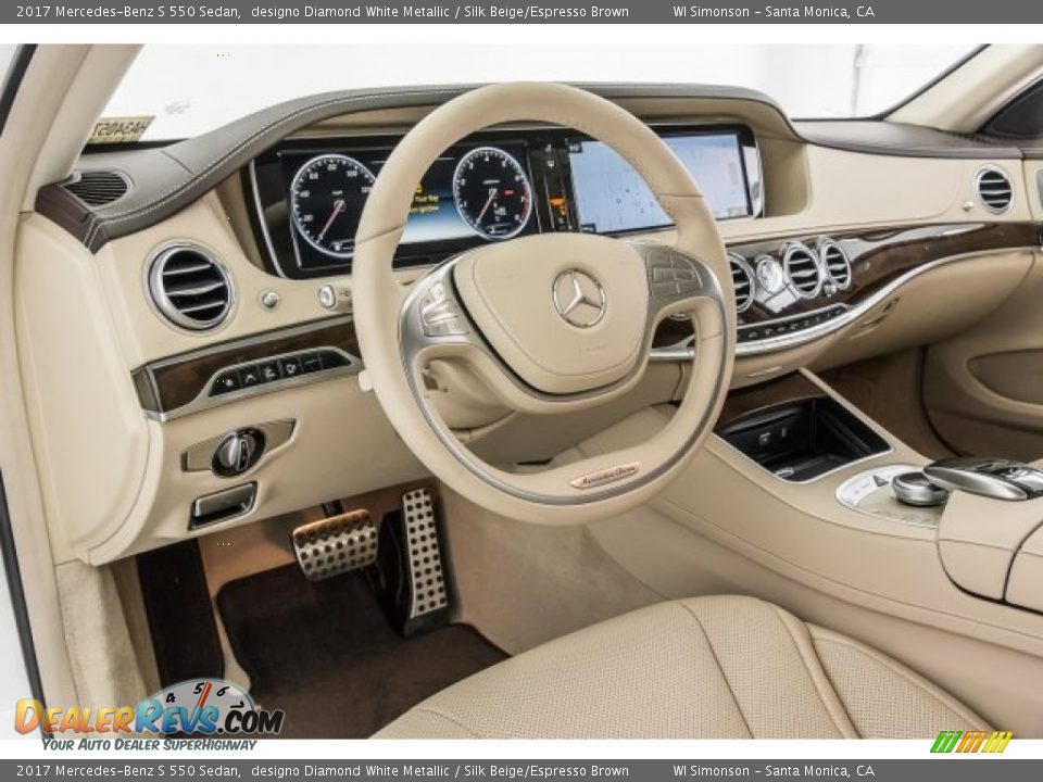 2017 Mercedes-Benz S 550 Sedan designo Diamond White Metallic / Silk Beige/Espresso Brown Photo #6