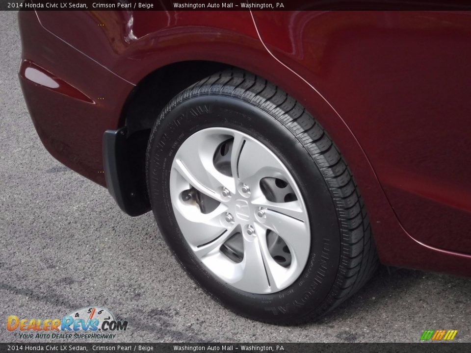 2014 Honda Civic LX Sedan Crimson Pearl / Beige Photo #3