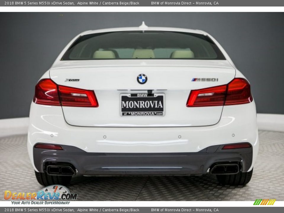2018 BMW 5 Series M550i xDrive Sedan Alpine White / Canberra Beige/Black Photo #4