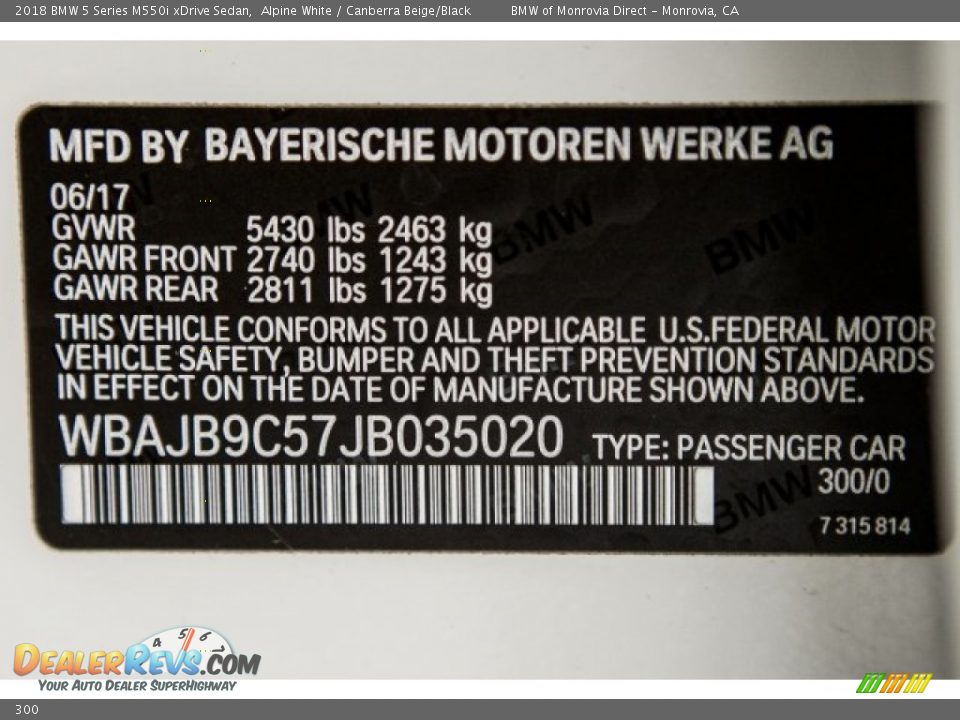 BMW Color Code 300 Alpine White