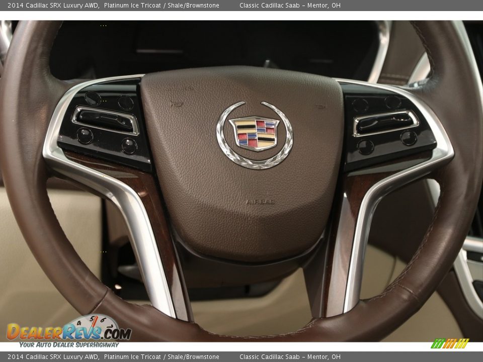 2014 Cadillac SRX Luxury AWD Platinum Ice Tricoat / Shale/Brownstone Photo #8
