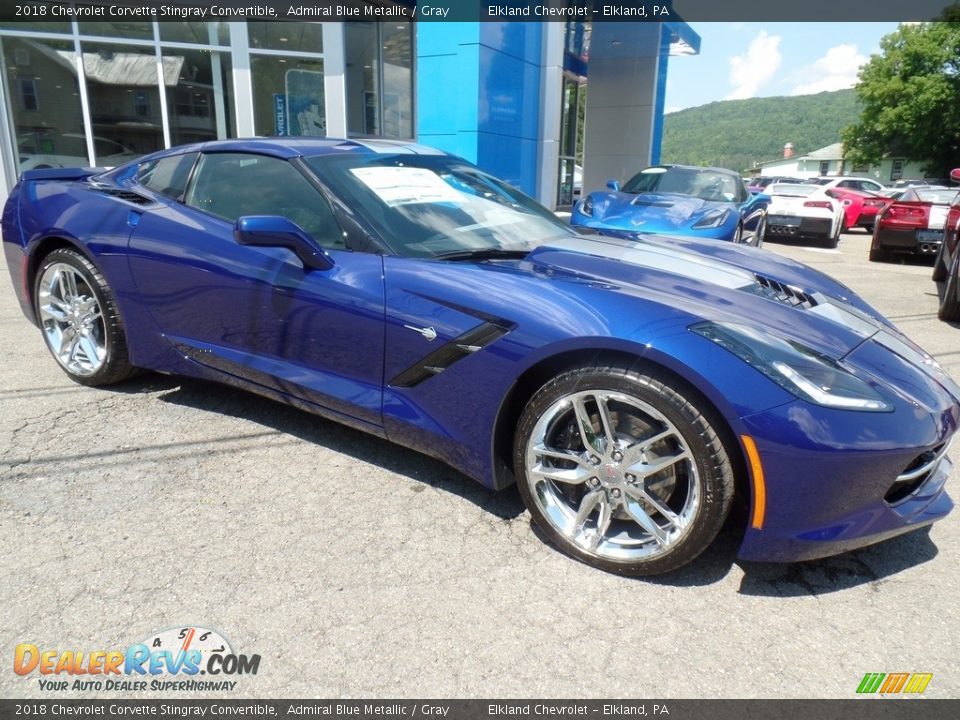 2018 Chevrolet Corvette Stingray Convertible Admiral Blue Metallic / Gray Photo #14