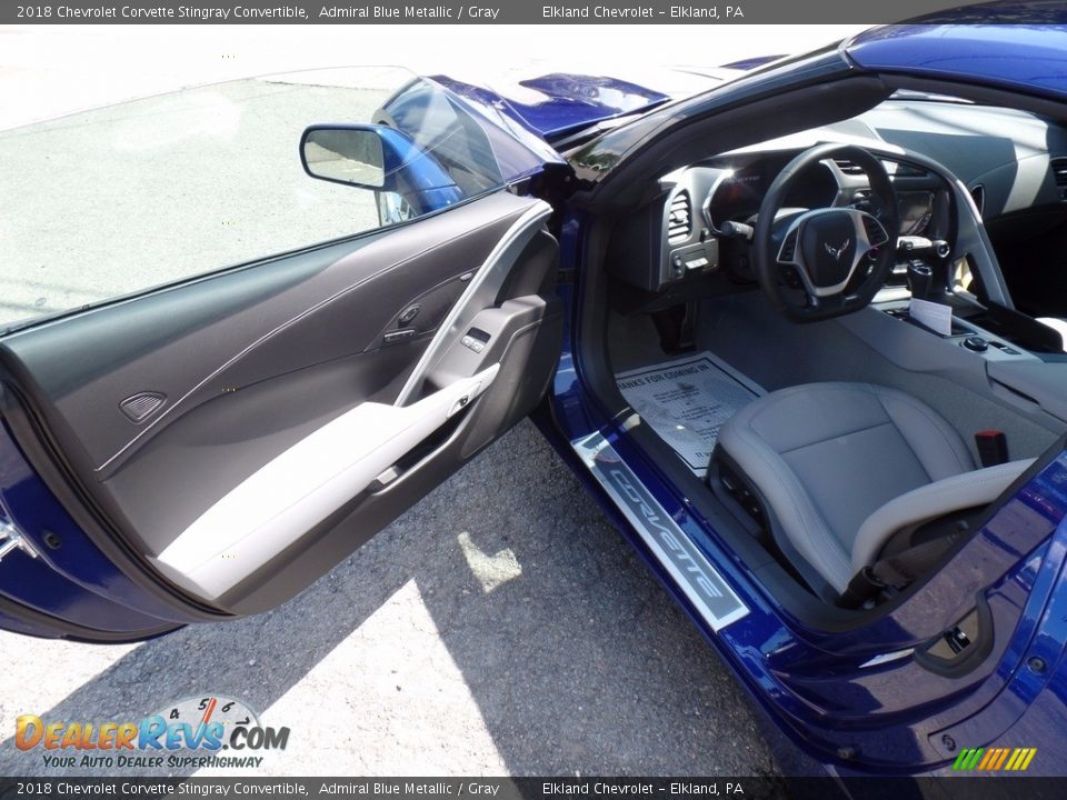 2018 Chevrolet Corvette Stingray Convertible Admiral Blue Metallic / Gray Photo #22