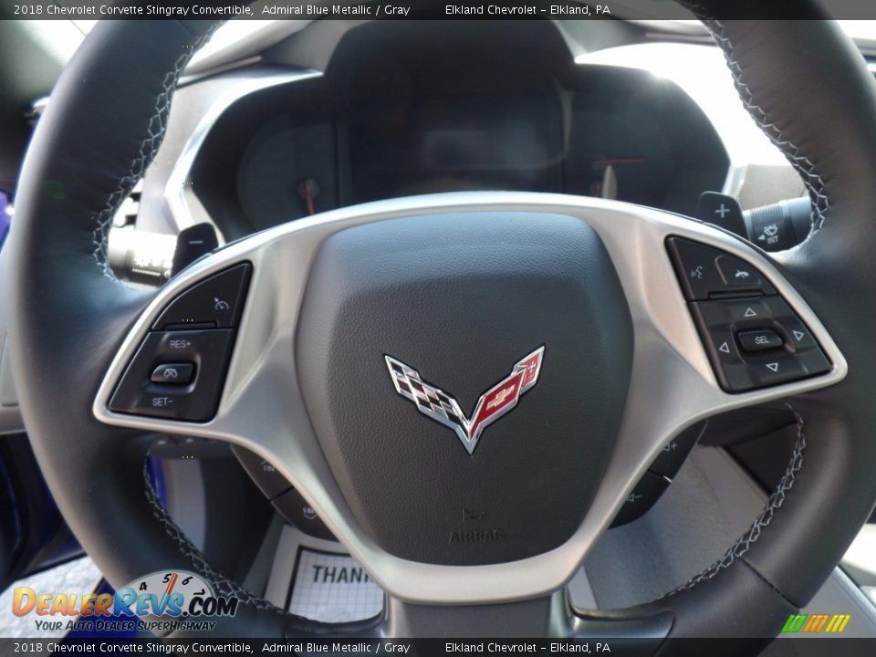 2018 Chevrolet Corvette Stingray Convertible Admiral Blue Metallic / Gray Photo #28