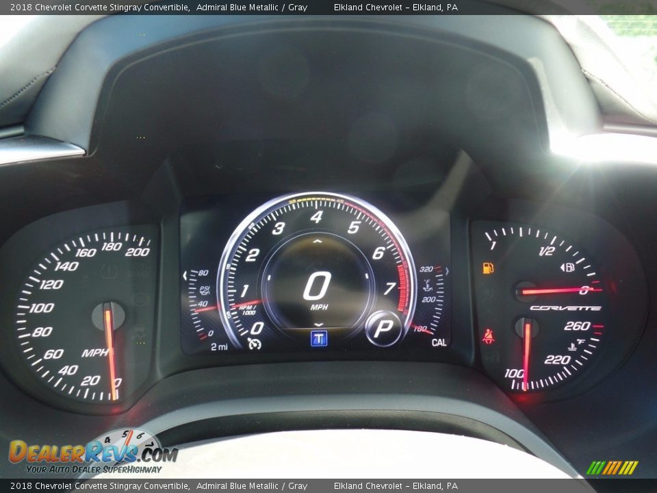 2018 Chevrolet Corvette Stingray Convertible Admiral Blue Metallic / Gray Photo #32