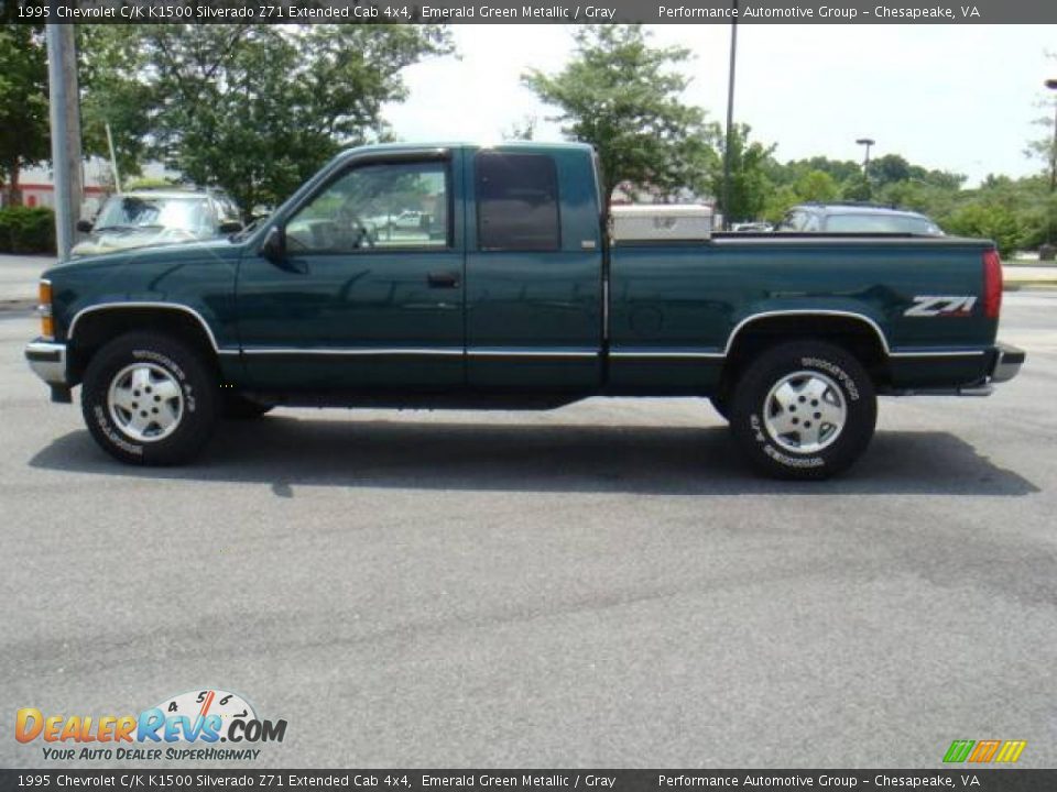 1995 Chevrolet C/K K1500 Silverado Z71 Extended Cab 4x4 Emerald Green Metallic / Gray Photo #3