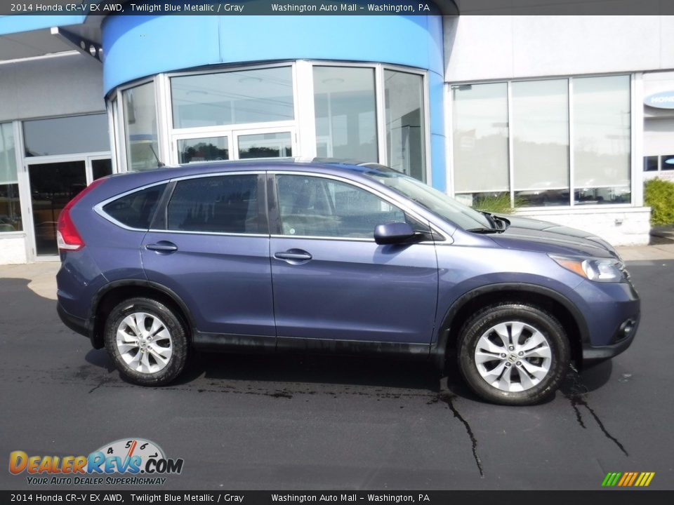 2014 Honda CR-V EX AWD Twilight Blue Metallic / Gray Photo #2