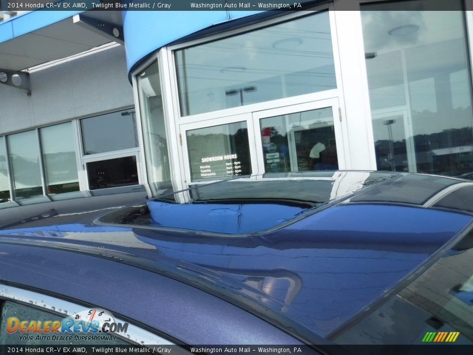 2014 Honda CR-V EX AWD Twilight Blue Metallic / Gray Photo #3