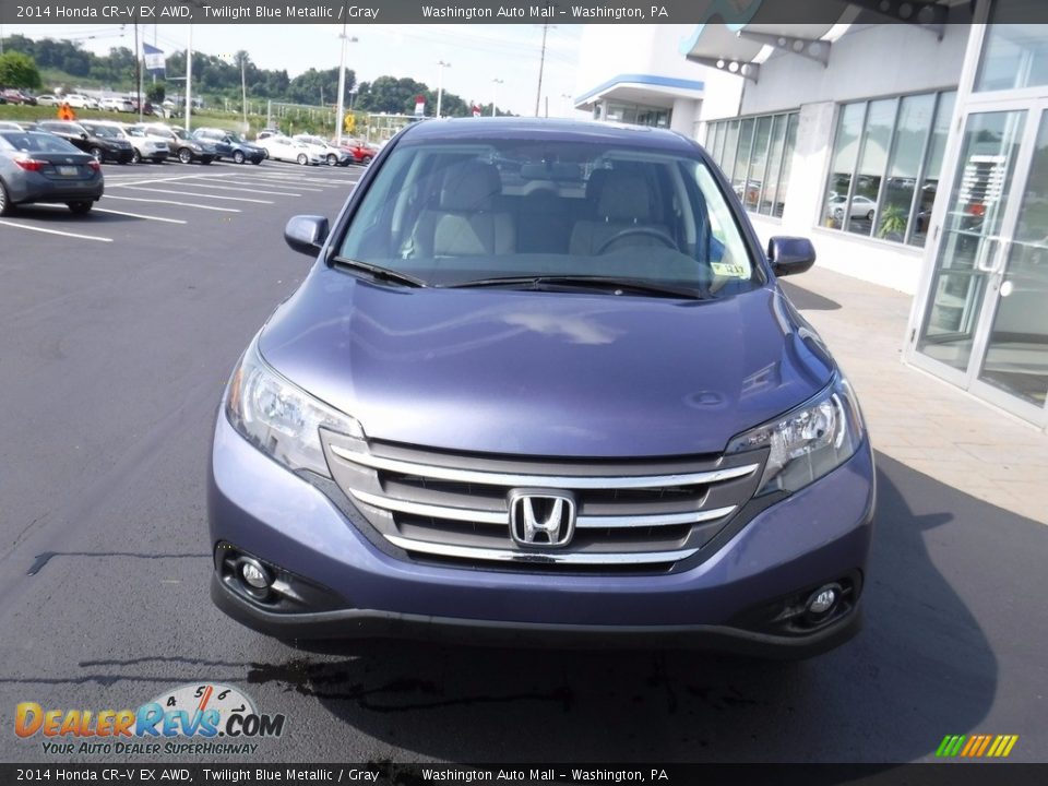 2014 Honda CR-V EX AWD Twilight Blue Metallic / Gray Photo #4