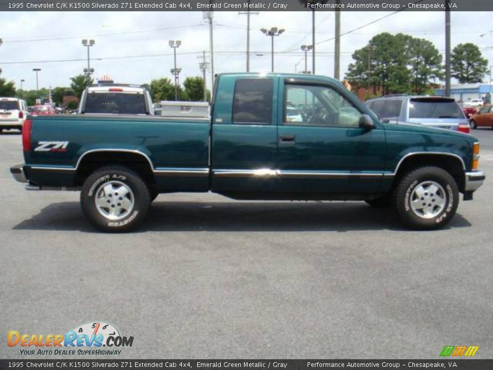 1995 Chevrolet C/K K1500 Silverado Z71 Extended Cab 4x4 Emerald Green Metallic / Gray Photo #5