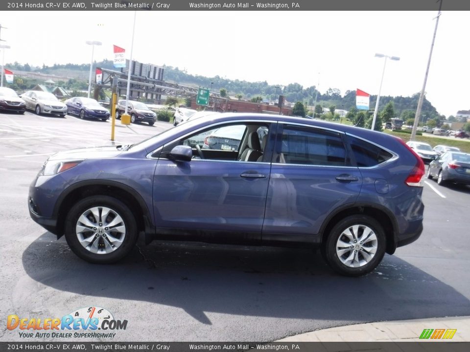2014 Honda CR-V EX AWD Twilight Blue Metallic / Gray Photo #6