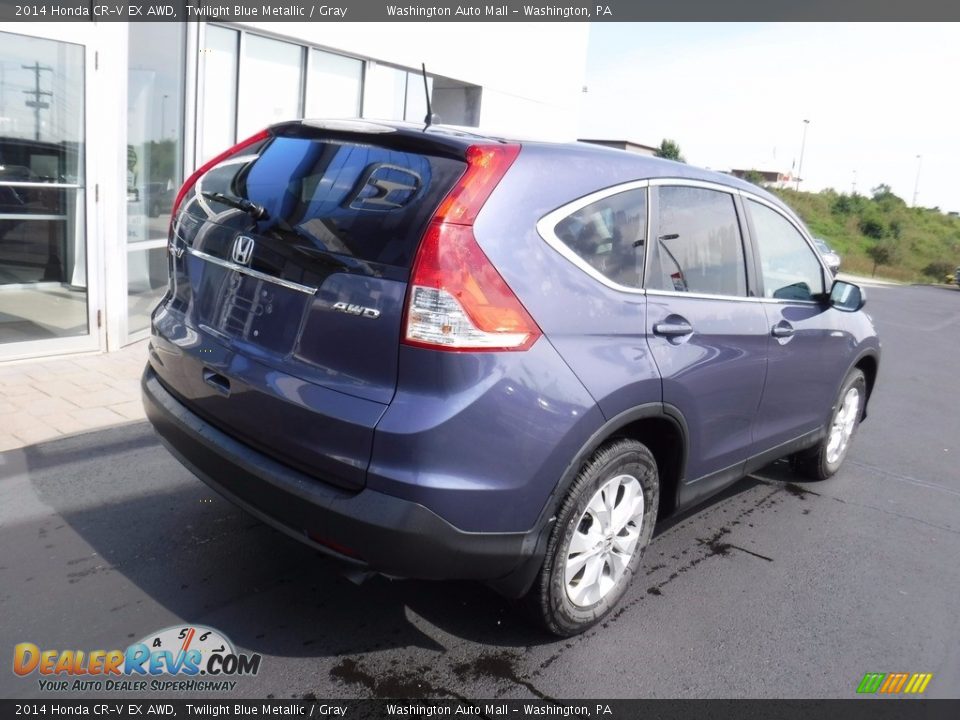 2014 Honda CR-V EX AWD Twilight Blue Metallic / Gray Photo #9