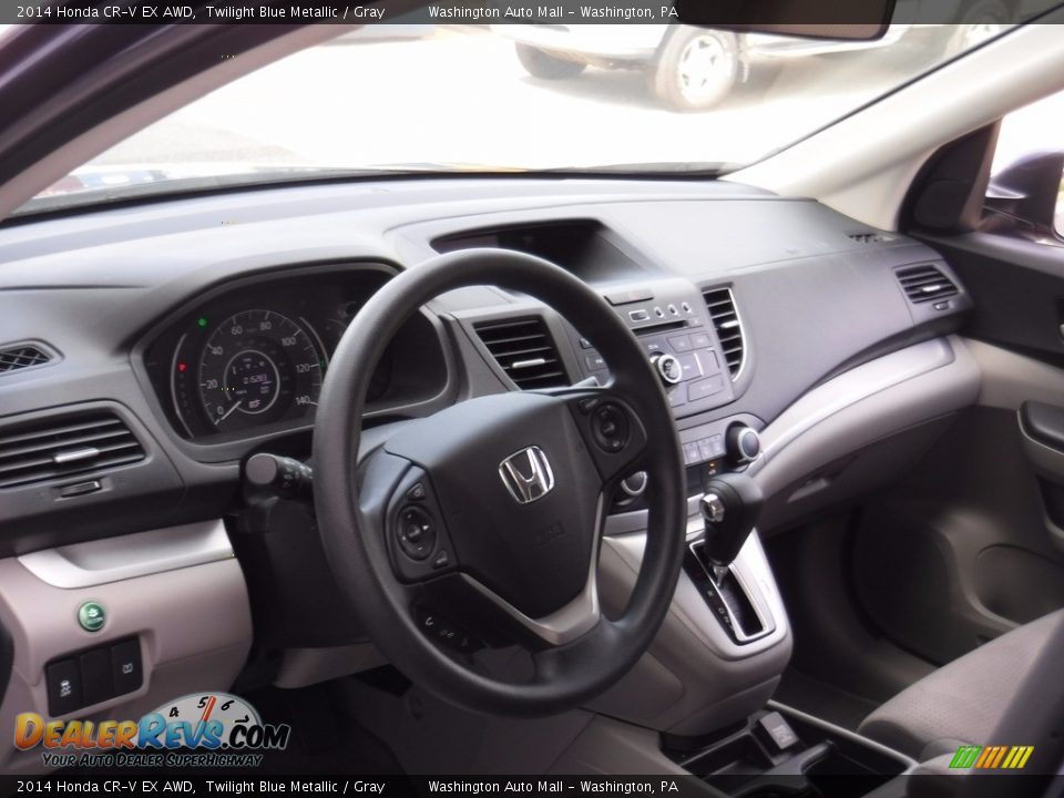 2014 Honda CR-V EX AWD Twilight Blue Metallic / Gray Photo #13