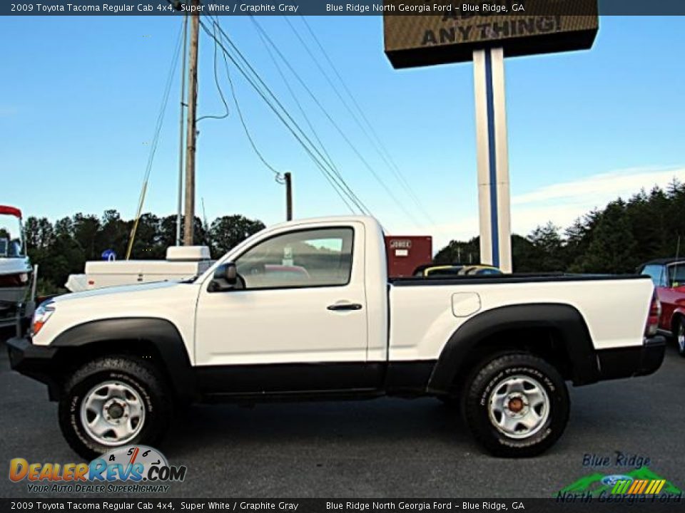 2009 Toyota Tacoma Regular Cab 4x4 Super White / Graphite Gray Photo #2