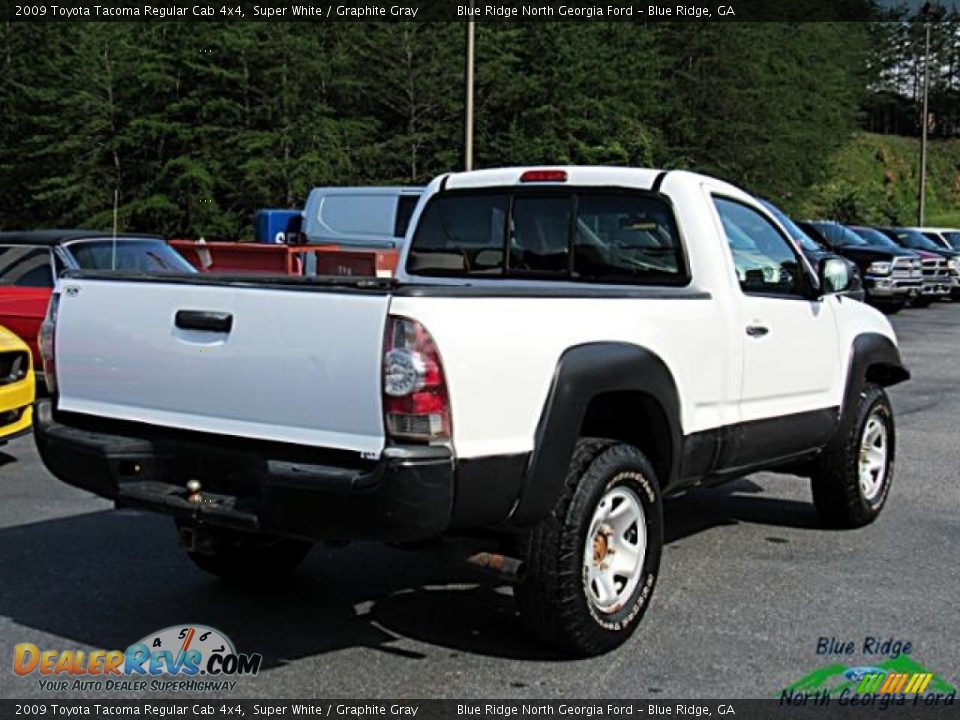 2009 Toyota Tacoma Regular Cab 4x4 Super White / Graphite Gray Photo #6