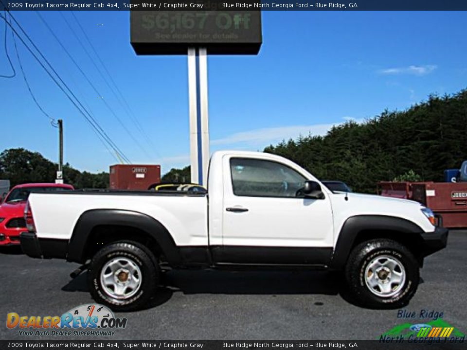 2009 Toyota Tacoma Regular Cab 4x4 Super White / Graphite Gray Photo #7