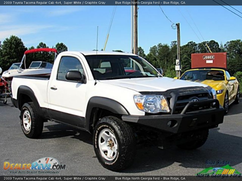2009 Toyota Tacoma Regular Cab 4x4 Super White / Graphite Gray Photo #8
