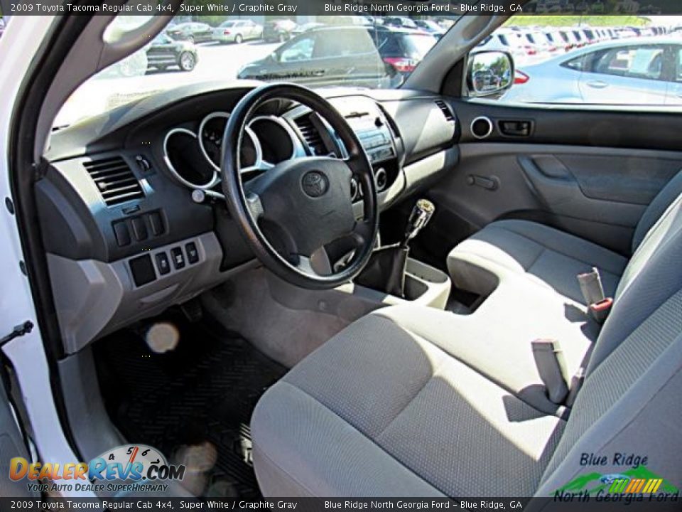 2009 Toyota Tacoma Regular Cab 4x4 Super White / Graphite Gray Photo #10