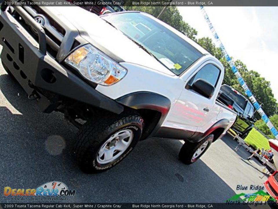 2009 Toyota Tacoma Regular Cab 4x4 Super White / Graphite Gray Photo #20
