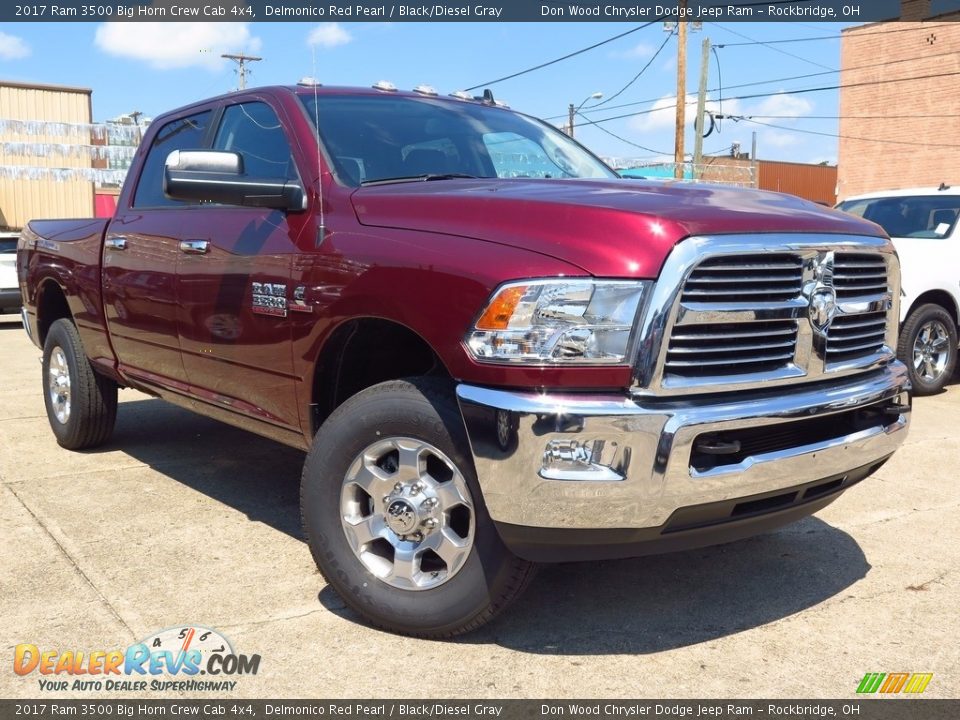 2017 Ram 3500 Big Horn Crew Cab 4x4 Delmonico Red Pearl / Black/Diesel Gray Photo #1