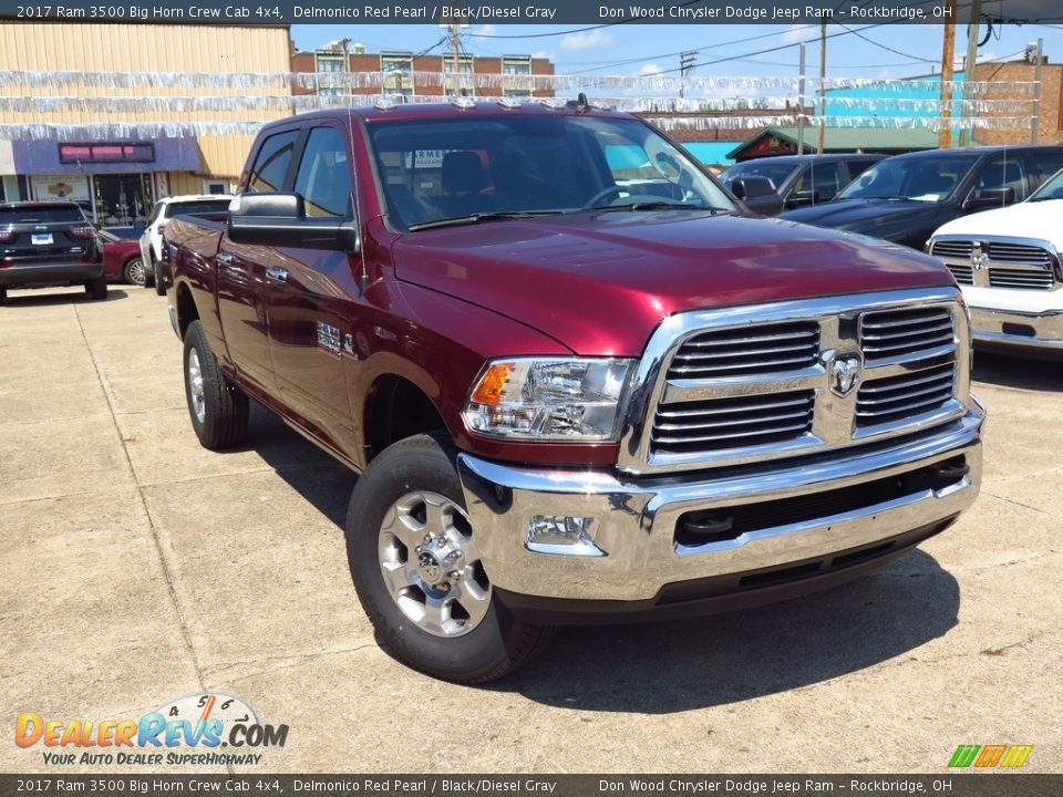 2017 Ram 3500 Big Horn Crew Cab 4x4 Delmonico Red Pearl / Black/Diesel Gray Photo #2