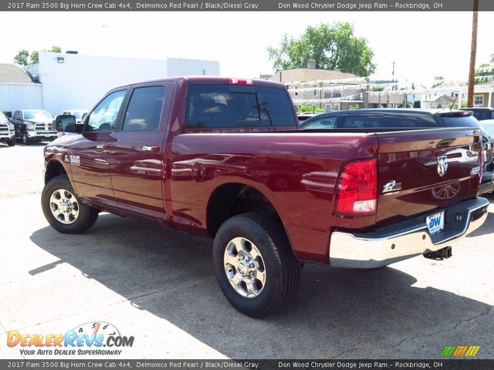 2017 Ram 3500 Big Horn Crew Cab 4x4 Delmonico Red Pearl / Black/Diesel Gray Photo #5