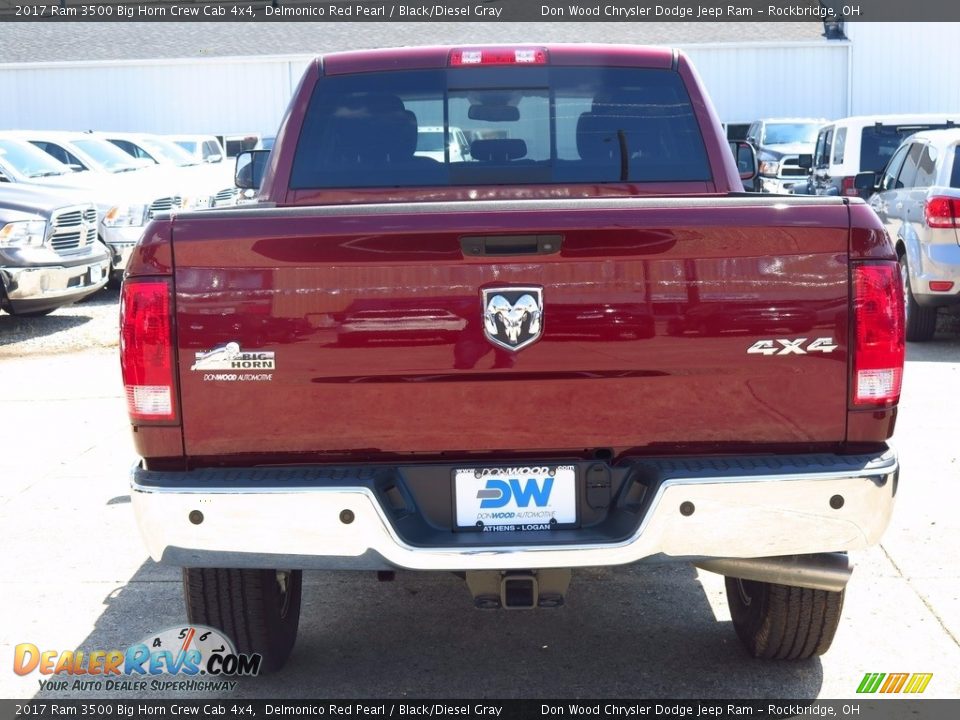 2017 Ram 3500 Big Horn Crew Cab 4x4 Delmonico Red Pearl / Black/Diesel Gray Photo #6