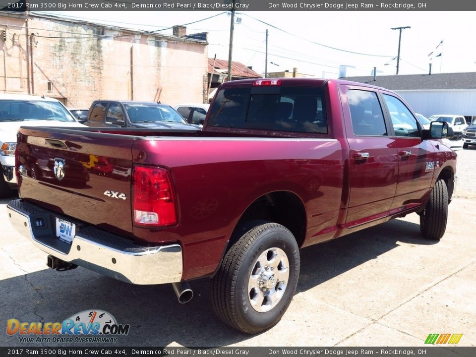 2017 Ram 3500 Big Horn Crew Cab 4x4 Delmonico Red Pearl / Black/Diesel Gray Photo #7