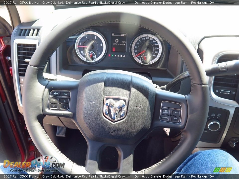 2017 Ram 3500 Big Horn Crew Cab 4x4 Delmonico Red Pearl / Black/Diesel Gray Photo #9
