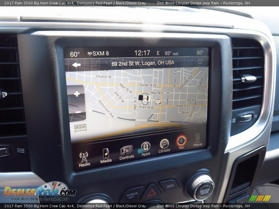 2017 Ram 3500 Big Horn Crew Cab 4x4 Delmonico Red Pearl / Black/Diesel Gray Photo #12
