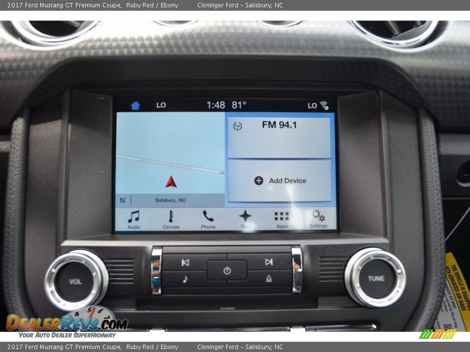 2017 Ford Mustang GT Premium Coupe Ruby Red / Ebony Photo #9