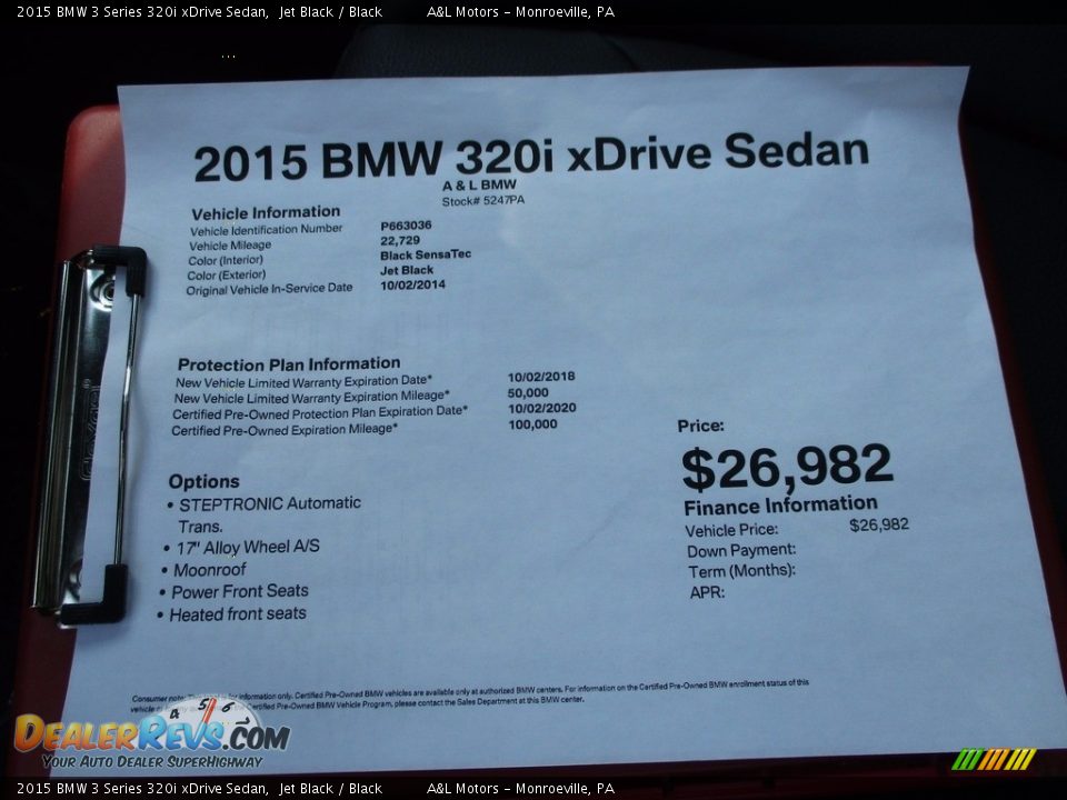 2015 BMW 3 Series 320i xDrive Sedan Jet Black / Black Photo #10