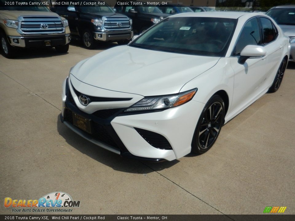 2018 Toyota Camry XSE Wind Chill Pearl / Cockpit Red Photo #1