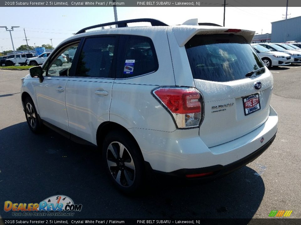 2018 Subaru Forester 2.5i Limited Crystal White Pearl / Platinum Photo #4