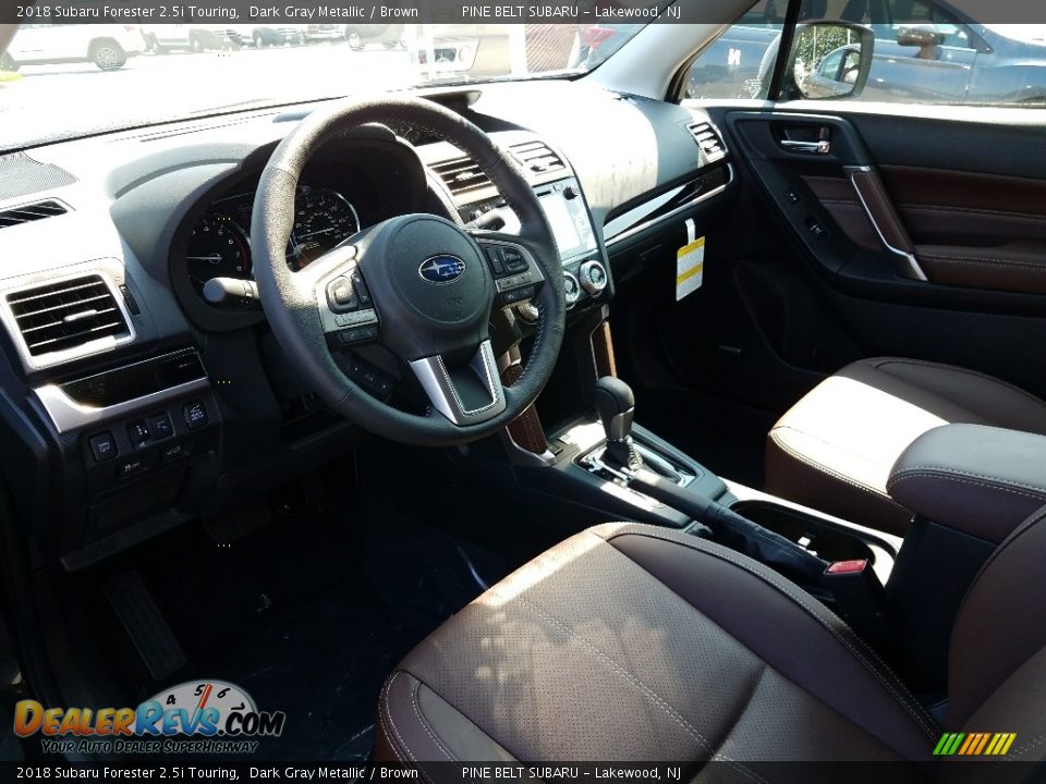 2018 Subaru Forester 2.5i Touring Dark Gray Metallic / Brown Photo #7