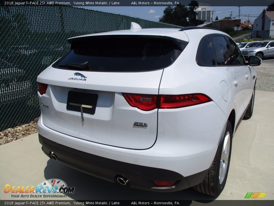 2018 Jaguar F-PACE 25t AWD Premium Yulong White Metallic / Latte Photo #3