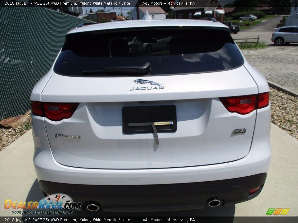 2018 Jaguar F-PACE 25t AWD Premium Yulong White Metallic / Latte Photo #4