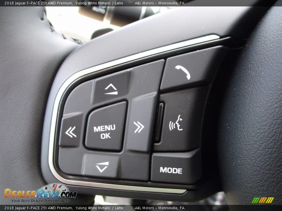 2018 Jaguar F-PACE 25t AWD Premium Yulong White Metallic / Latte Photo #17