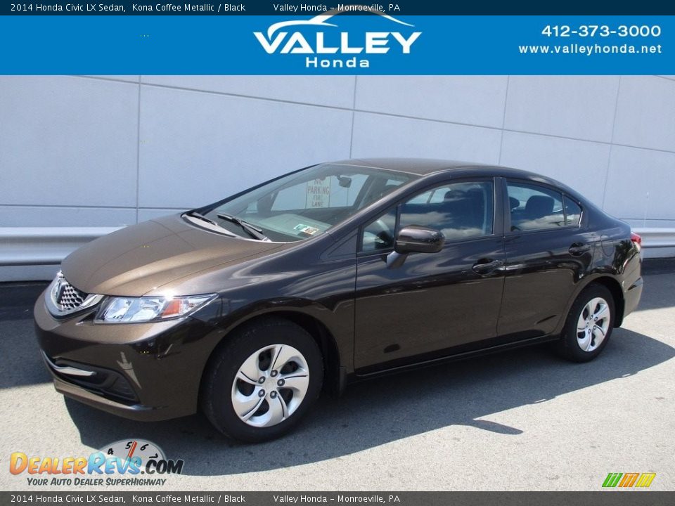 2014 Honda Civic LX Sedan Kona Coffee Metallic / Black Photo #1