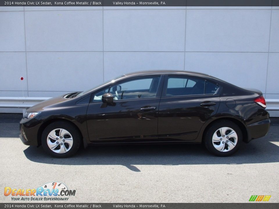 2014 Honda Civic LX Sedan Kona Coffee Metallic / Black Photo #2