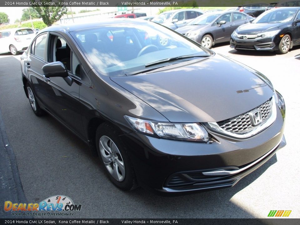 2014 Honda Civic LX Sedan Kona Coffee Metallic / Black Photo #6