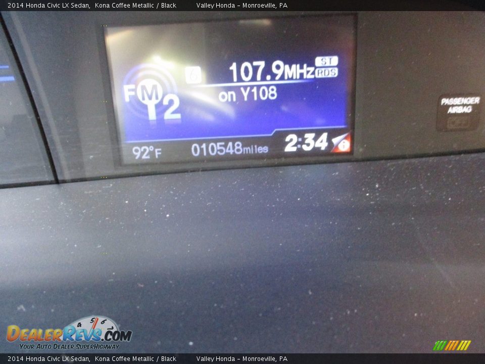 2014 Honda Civic LX Sedan Kona Coffee Metallic / Black Photo #20