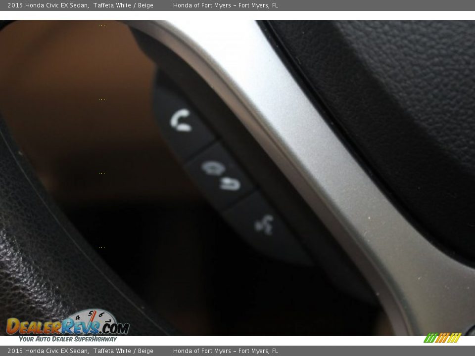 2015 Honda Civic EX Sedan Taffeta White / Beige Photo #15