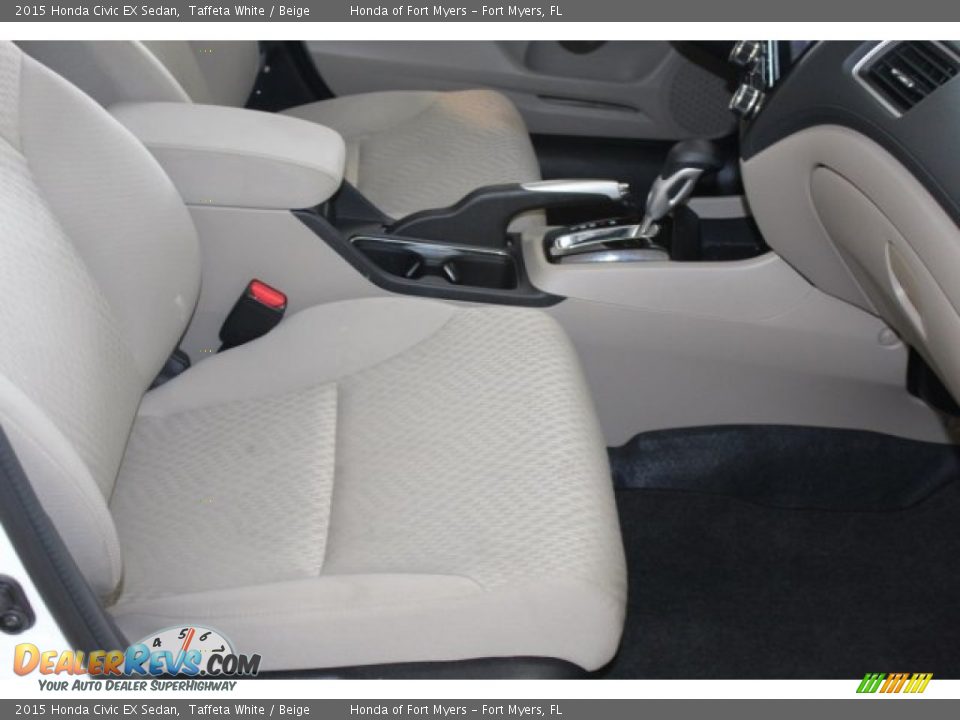 2015 Honda Civic EX Sedan Taffeta White / Beige Photo #28