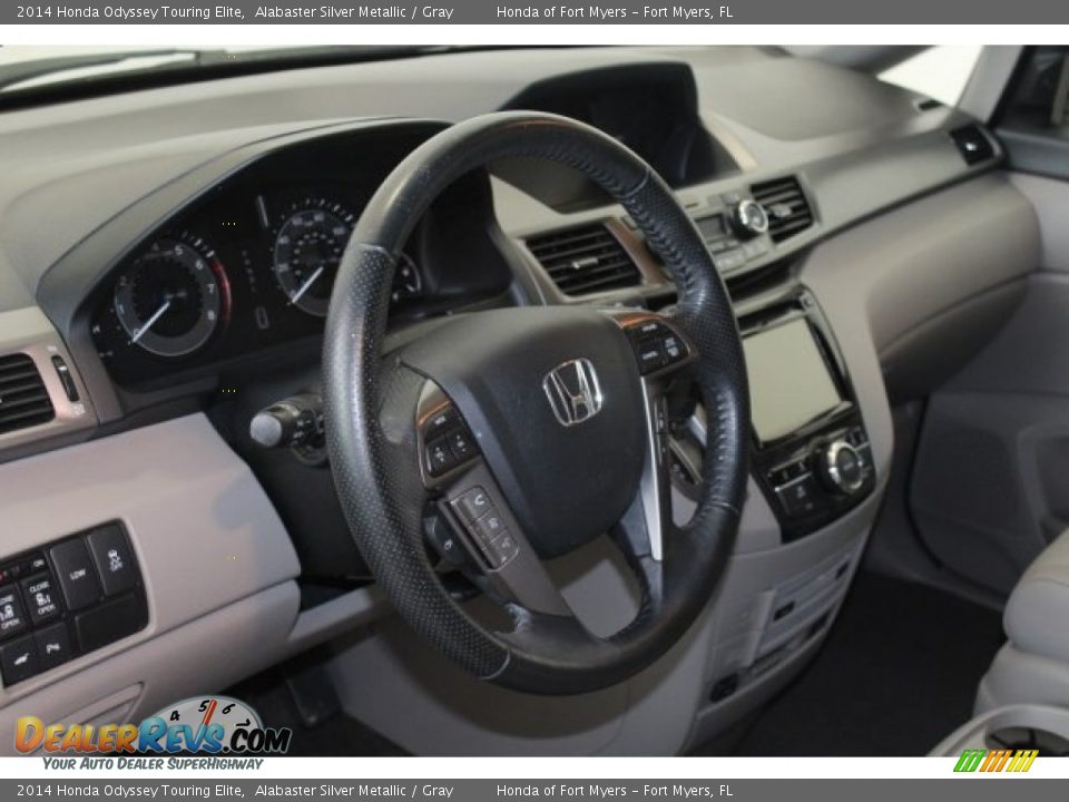 2014 Honda Odyssey Touring Elite Alabaster Silver Metallic / Gray Photo #13
