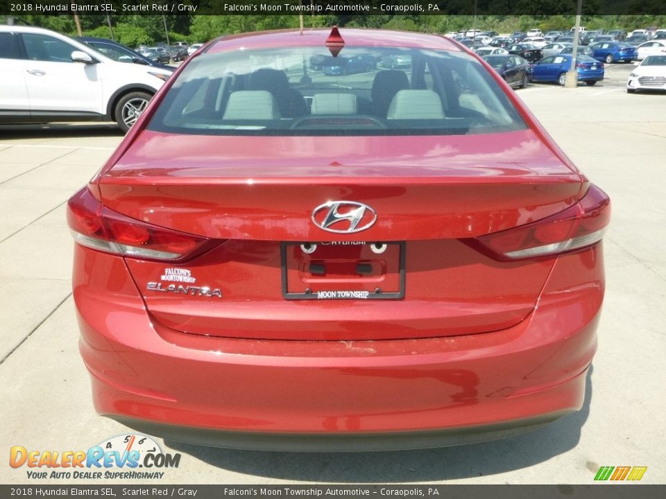 2018 Hyundai Elantra SEL Scarlet Red / Gray Photo #6
