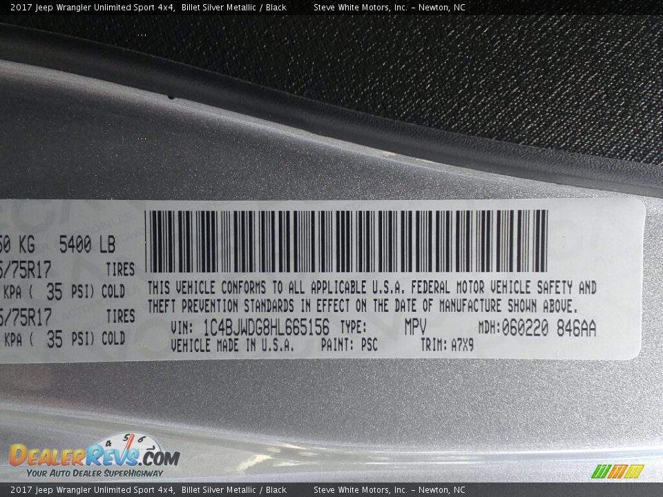 2017 Jeep Wrangler Unlimited Sport 4x4 Billet Silver Metallic / Black Photo #28